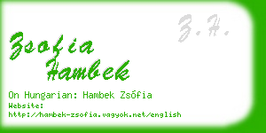 zsofia hambek business card