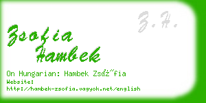 zsofia hambek business card